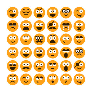 Set of different smiling icons