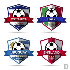 Set of soccer ( football ) badge