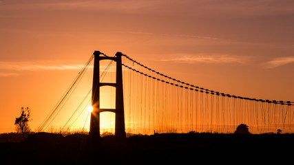 Fototapeta na wymiar Suspension Bridge Sundown