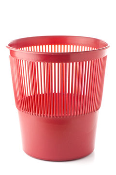 Office plastic red garbage bin