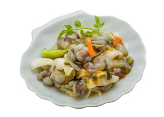Raw octopus salad