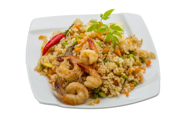 Fried rice with shrimps
