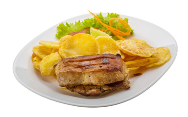 Grilled pork with potato