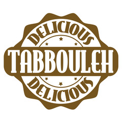 Obraz premium Delicious tabbouleh stamp or label