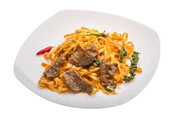 Fried noodles with beef