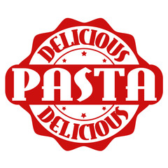Delicious pasta stamp or label