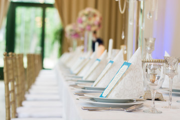 Ceramic tableware on the table