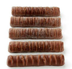 Delicious chocolate bars isolated on white
