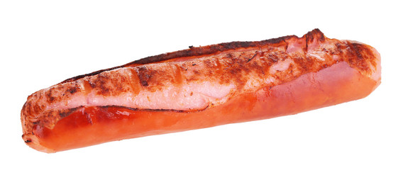 Delicious sausage isolated on white