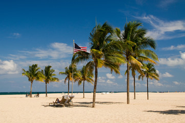 Beach, Florida, Fahne, USA, Amerika, Partriotismus,
