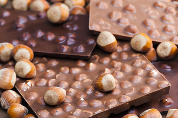 chocolate bars with hazelnuts