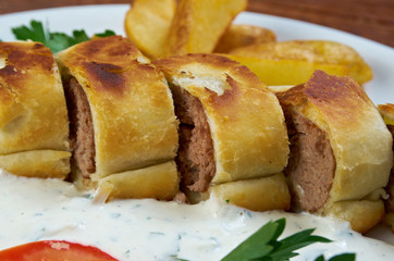 Turkish pide with beef meat