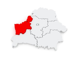 Fototapeta premium Map of Grodno region. Belarus.