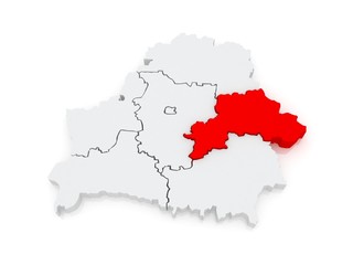 Obraz premium Map of Mogilev region. Belarus.