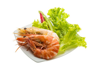 Boiled king prawns