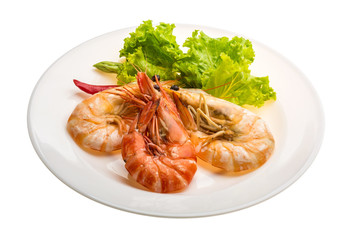 Boiled king prawns