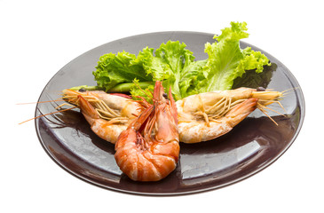 Boiled king prawns