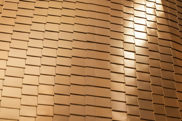 Bulging squares on the golden metal template