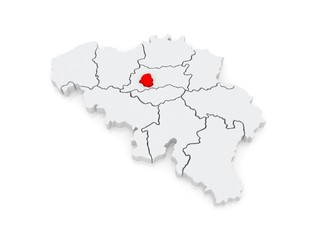 Map of Brussels. Belgium.