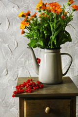 Beautiful flowers in home interior