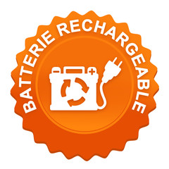 batterie rechargeable sur bouton web denté orange