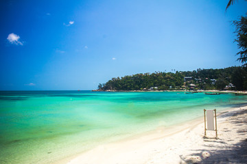 Tropical beach at Koh Phangan - nature background. Thailand