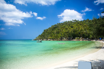 Tropical beach at Koh Phangan - nature background. Thailand