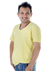 Handsome Asian man with yellow shirt