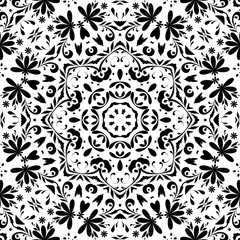 Seamless outline floral pattern