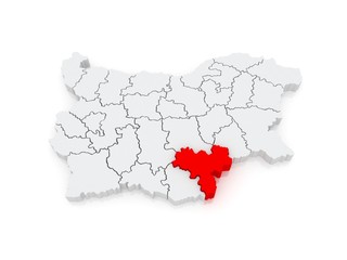 Map of Haskovo Province. Bulgaria.