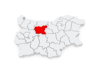 Fototapeta premium Map of Lovech Province. Bulgaria.