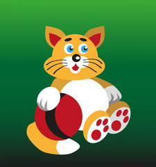 cat and ball