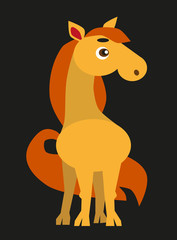 horse on a black background