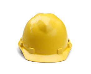 Old hard hat isolated on white background