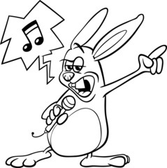 rock bunny cartoon coloring book