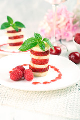 Fresh strawberry with banana