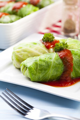 cabbage stuffed with rice and meat