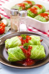 cabbage stuffed with rice and meat