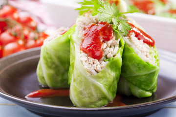 cabbage stuffed with rice and meat