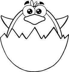 Black And White Surprise Baby Penguin Out Of An Egg Shell