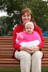 mother with little daughter