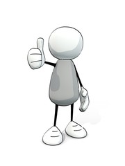 little sketchy man sticking the thumb in the air