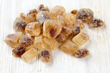 caramelized sugar on wooden surface