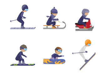Winter Sports - Isolated On White Background