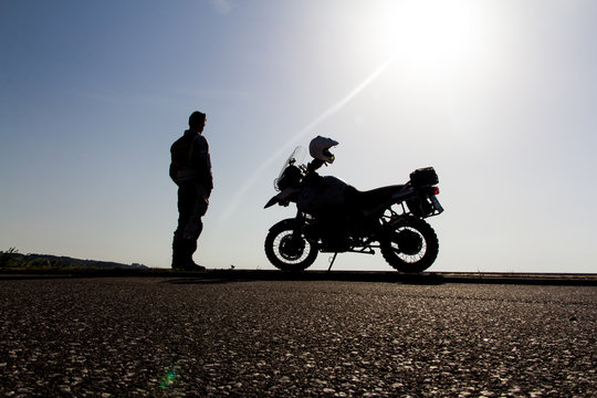 Fototapeta Reiseenduro - Silhouette