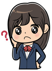 疑問を持つ女性