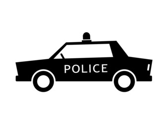 Police car on white background