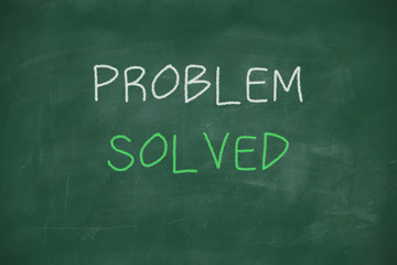 Problem solved handwritten on blackboard