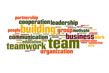 Team building word cloud