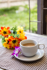 Cup of coffee on a table